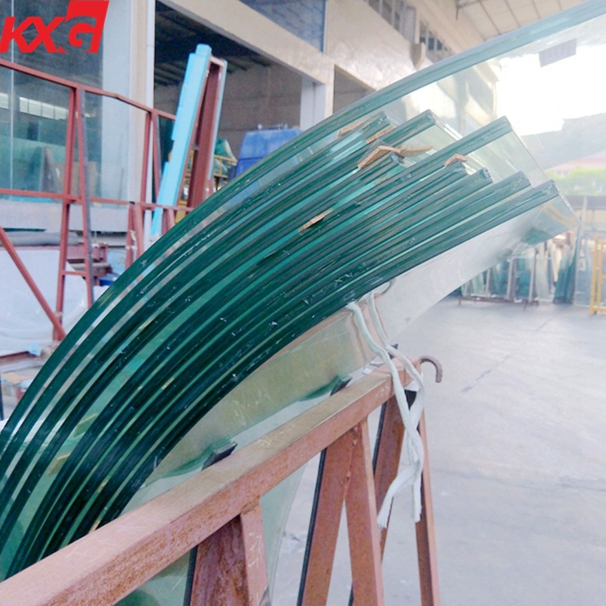 China Precio de vidrio laminado SGP súper fuerte templado curvo de 21,52 mm, fábrica de vidrio de seguridad laminado doblado 10104