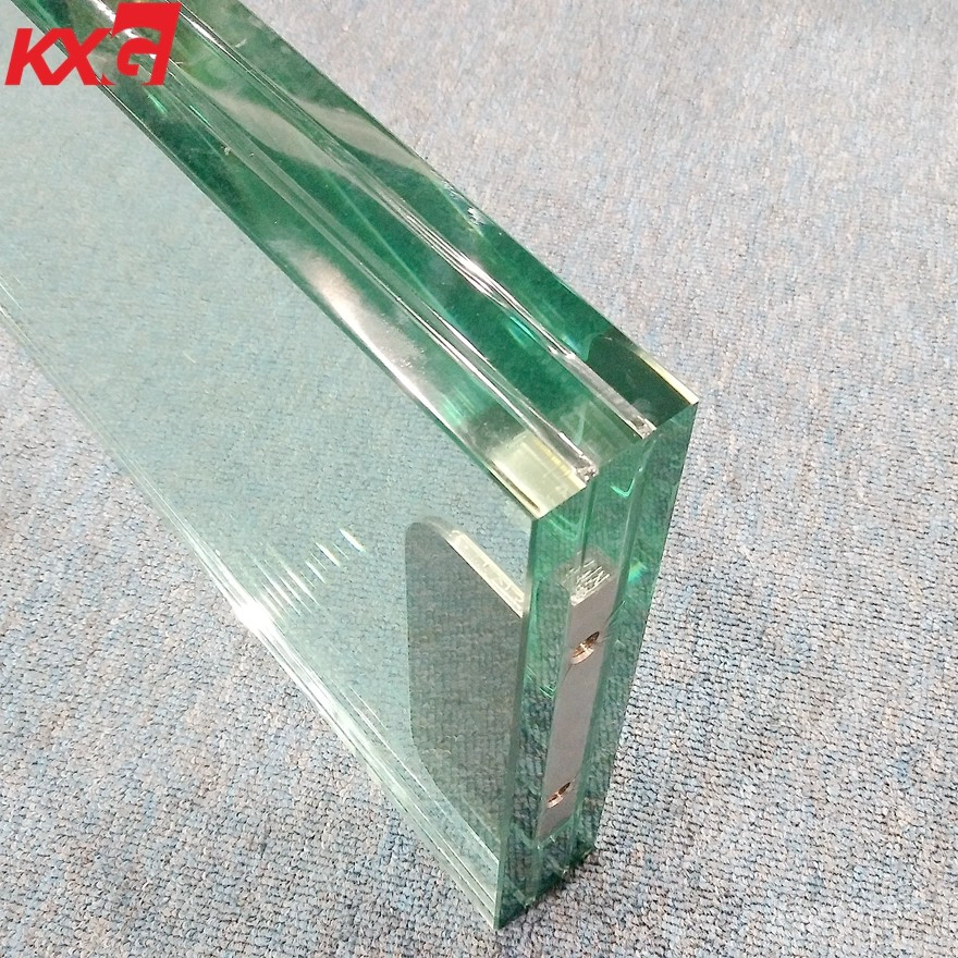 China Kunxing glass factory 15+1.52SGP+15+1.52SGP+15mm clear toughened laminated safety glass