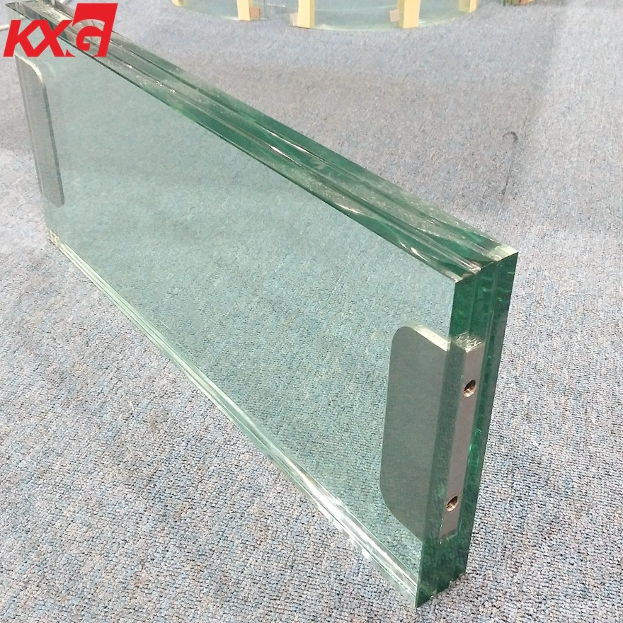 China Kunxing glass factory 15+1.52SGP+15+1.52SGP+15mm clear toughened laminated safety glass
