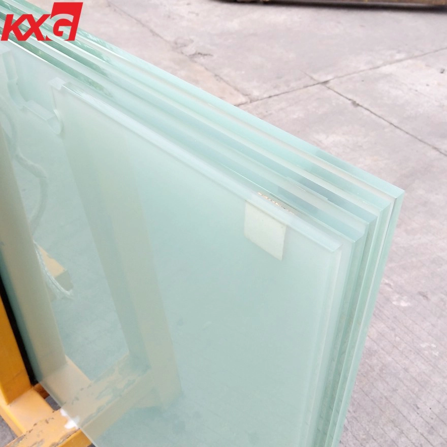 China building glass factory customized 6mm 8mm 10mm 12mm acid etched frosted tempered glass bathroom door