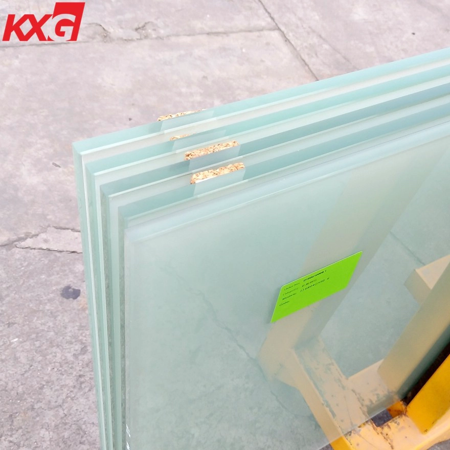 China building glass factory customized 6mm 8mm 10mm 12mm acid etched frosted tempered glass bathroom door