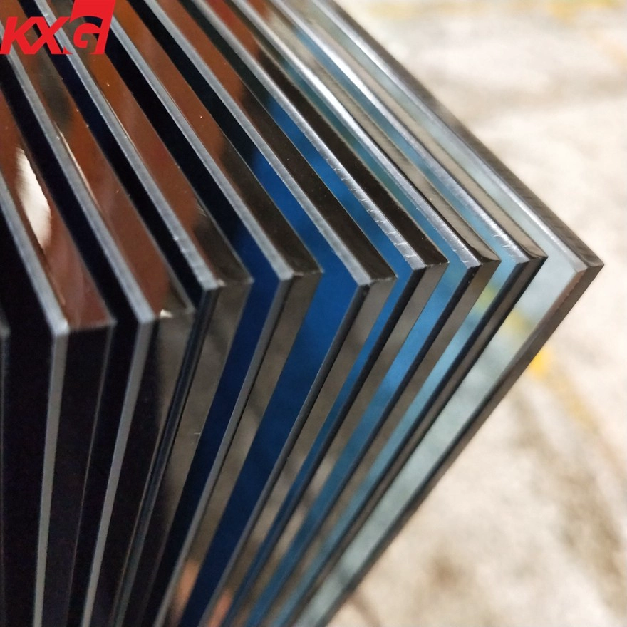 China factory 11.52 mm ford blue tinted laminated glass, safety toughened color laminated glass
