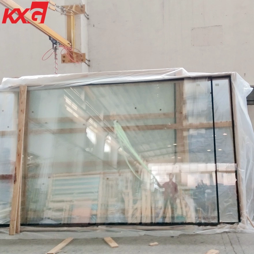 Jumbo size 8mm+24A+8mm extra clear toughened double glazing glass with black spacer, 8mm extra clear tempered glass+24mm black air spacer +8mm extra clear toughened glass for windows