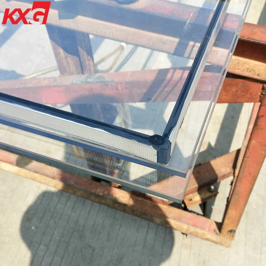 Jumbo size 8mm+24A+8mm extra clear toughened double glazing glass with black spacer, 8mm extra clear tempered glass+24mm black air spacer +8mm extra clear toughened glass for windows