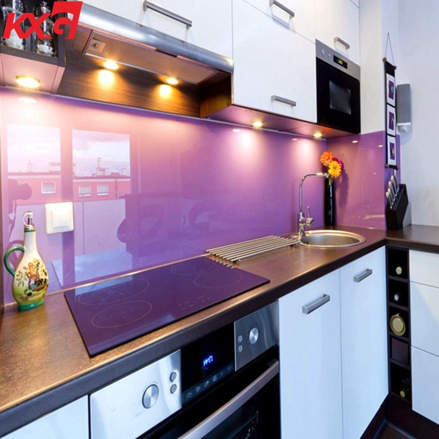 Kitchen color painting tempered glass factory,splash back lacquered safety toughened glass,silkscreen printing glass for kitchen