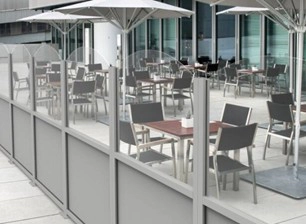 Round tempered restaurant partition glass