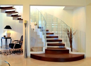 Irregular Glass Stair Railing