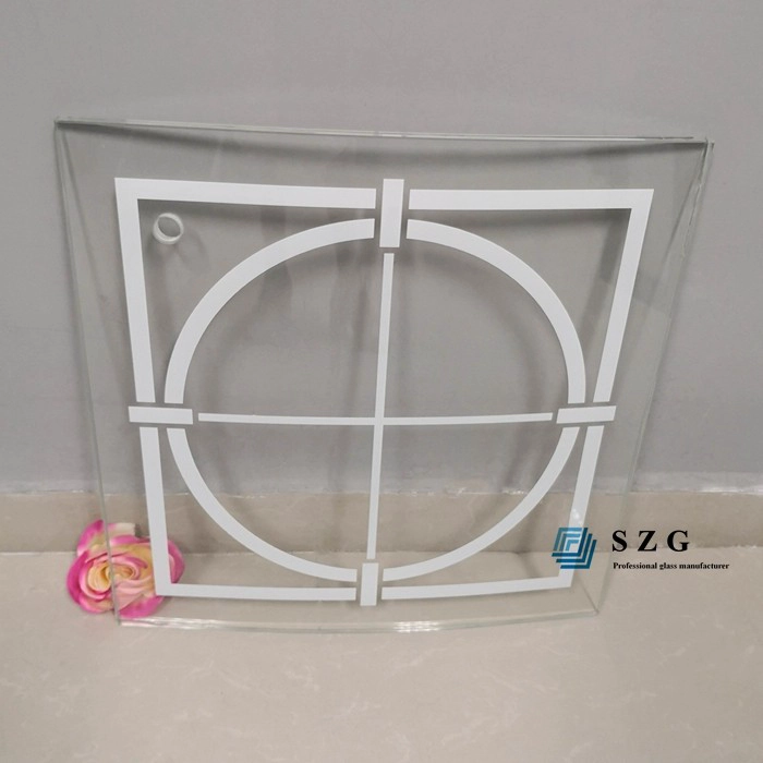 13.52mm low iron printed tempered laminated curved glass, 6+1.52 PVB+6 extra clear curved toughened laminated glass with printing, 66.4 ultra clear ESG VSG ceramic frit curved glass