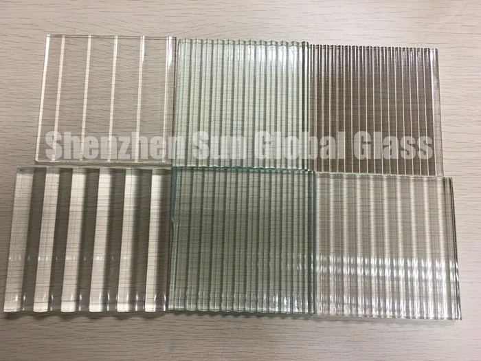 Fluted textured privacy ribbed narrow Reeded glass