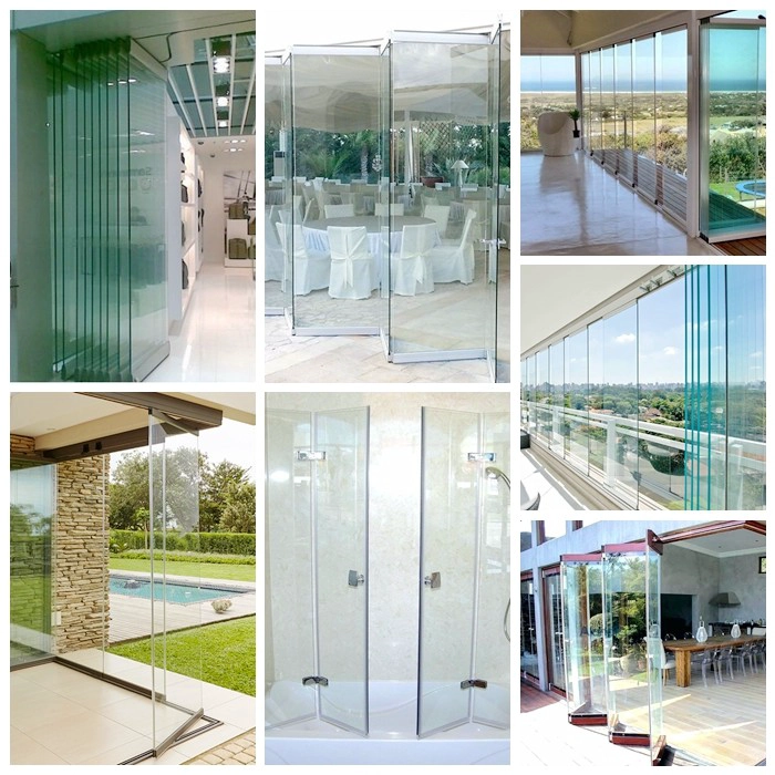 tempered glass folding door