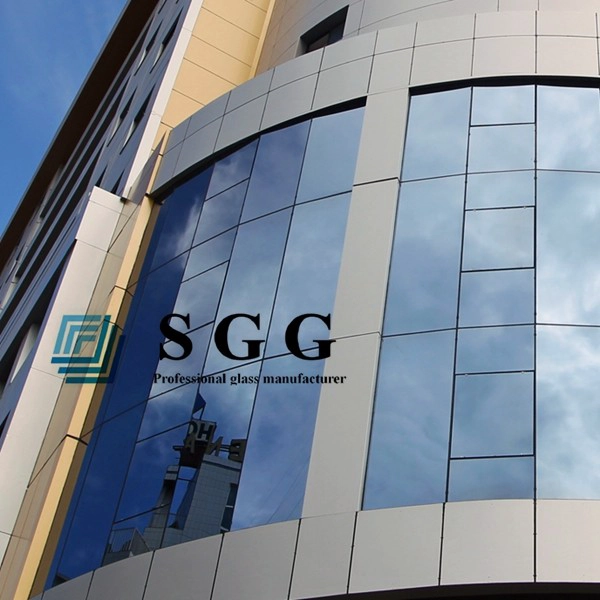 tinted coated glass, blue reflective glass, light grey reflective glass, reflective insulted glass, coated glass for building