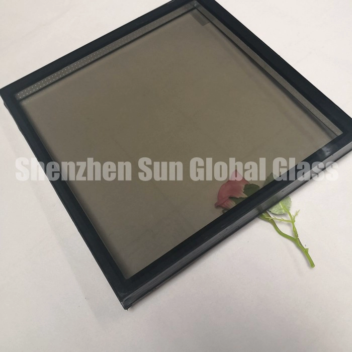 24mm tempered DGU, 24mm double glazing, 6+12A+6 double glazed, brown insulated glass, China glass factory, China glass supplier, 24mm toughened insulated glass, double glazing, glass company
