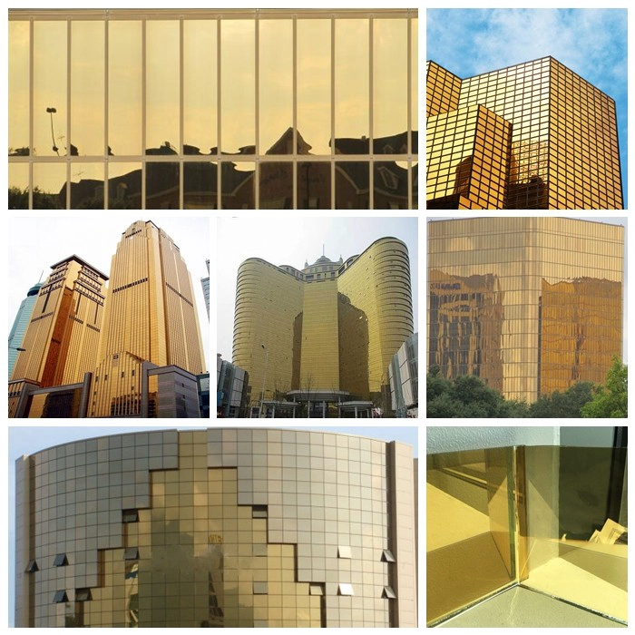 gold reflective glass application