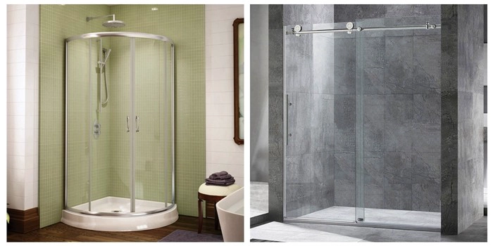 flat and curved shower door glass