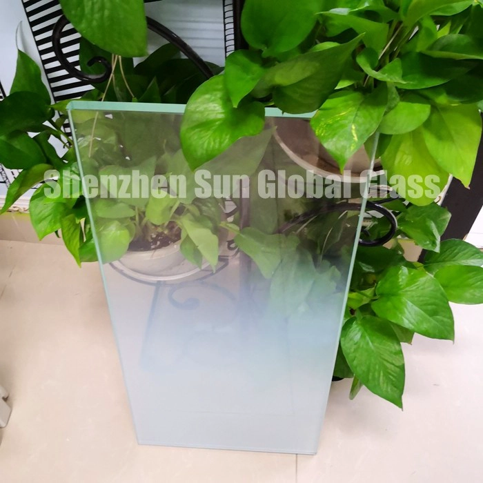 21.52mm gradient tempered laminated glass, white gradient laminated glass, China glass supplier, tempered gradient glass, 10+10 low iron gradient glass, acid etched gradient glass, gradient glass price, gradient PVB laminated glass