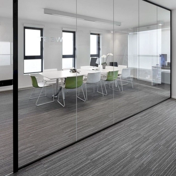 12mm clear tempered glass for partition wall with U channel 