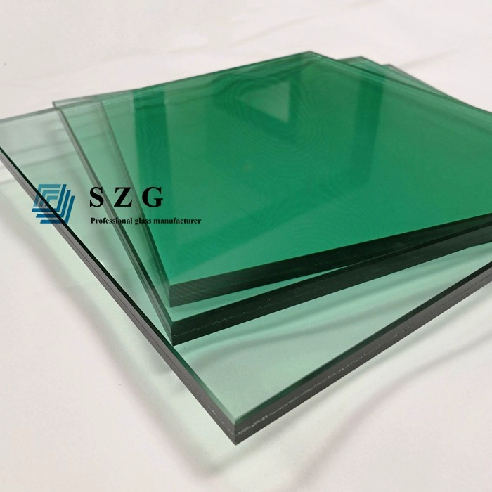 17.52mm green tempered laminated glass, 88.4 French green toughened laminated glass, 8mm+1.52 PVB+8mm light green ESG VSG