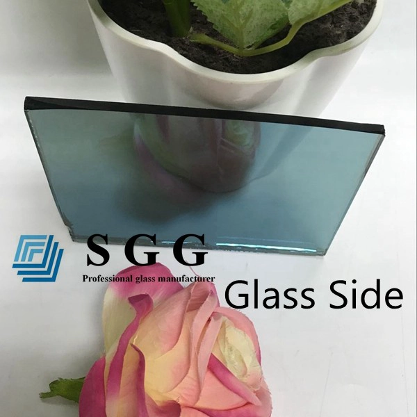 4mm light blue reflective glass