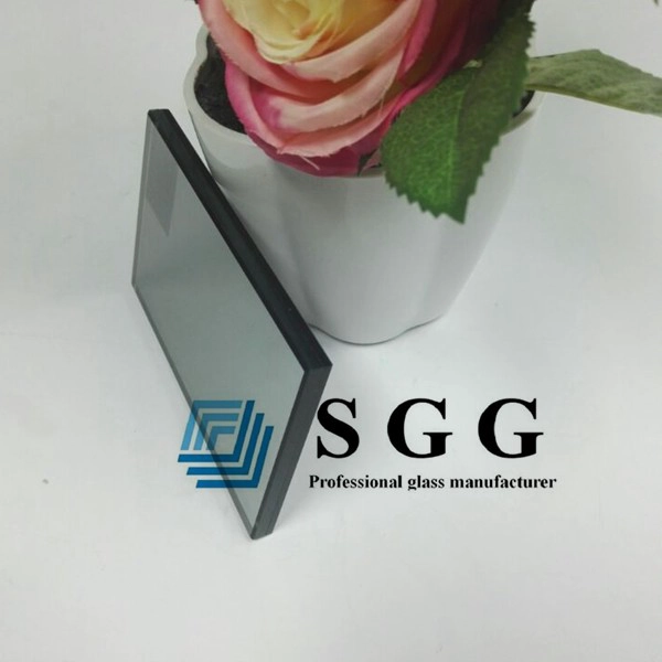 13.14mm light grey laminated tempered glass panel, 6mm+6mm Euro grey toughened sandwich glass on sale, 6+1.14+6 PVB light grey laminated toughened glass China supplier