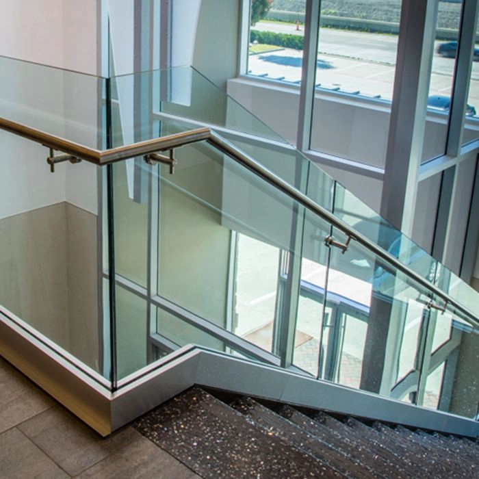 11.14mm clear tempered laminated glass balustrade, 5mm+5mm clear toughened laminated glass railing, 11.14mm ESG VSG balustrade
