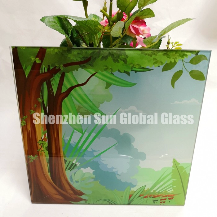 fridge door glass, print glass, pringted toughened glass, ceramic glass, China glass factory, ceramic toughened glass, door of vertical refrigerator, silkscreen printed glass, ultra clear printing glass