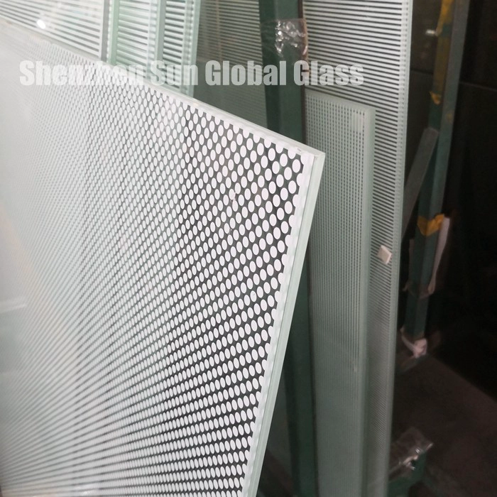 dots ceramic fritted printed Painted graphite silk screen glass