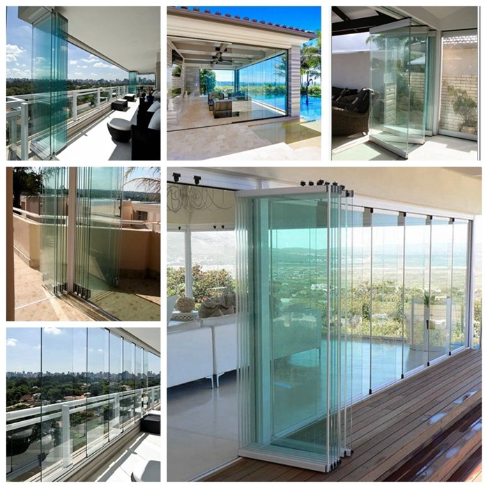 aluminum frameless sliding glass door system