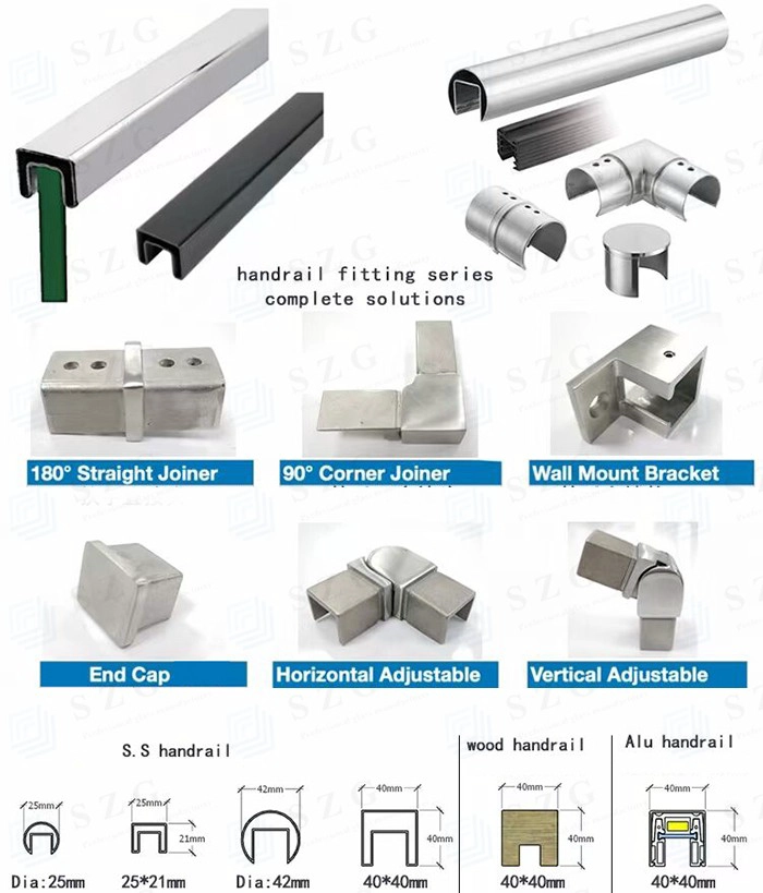 6+6mm Tempered Laminated Glass Railing System-SZG