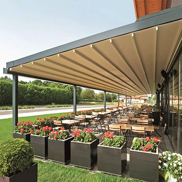 SZG waterproof pvc retractable pergola