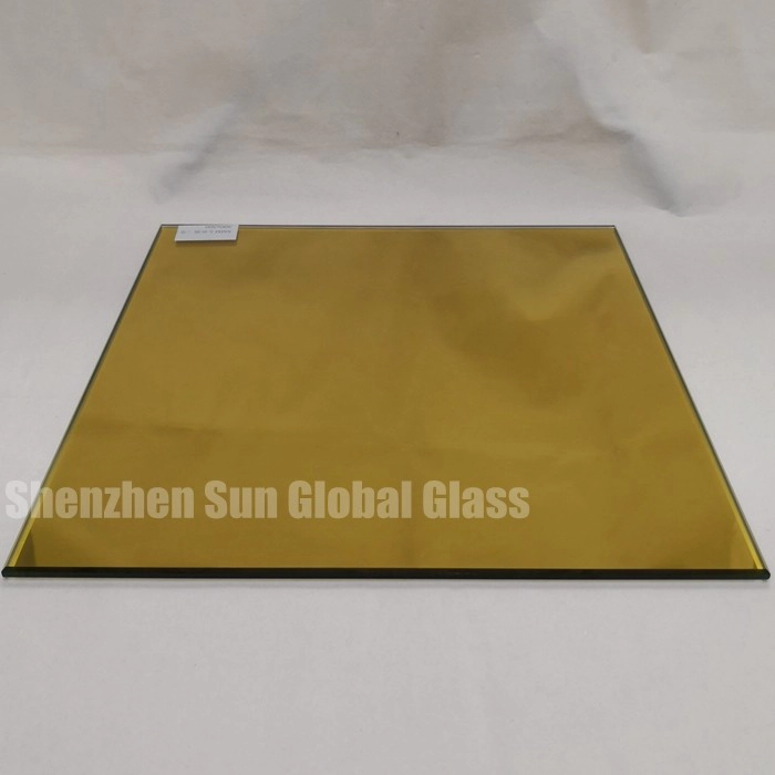6mm gold reflective tempered glass
