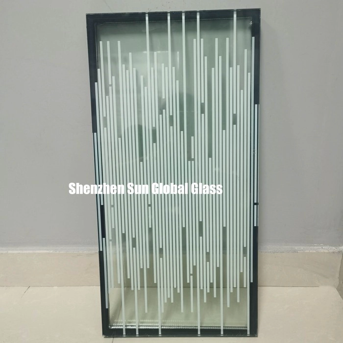 25.52mm white stripe toughened laminated insulated glass