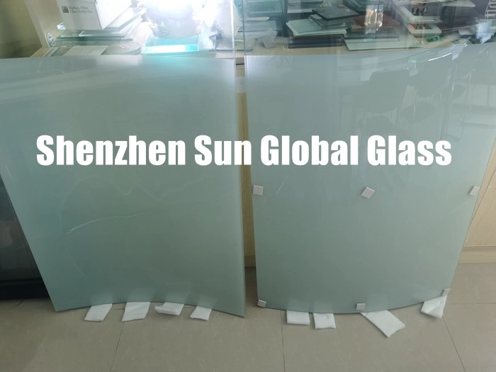 11.52mm wave design white printed curved laminated glass