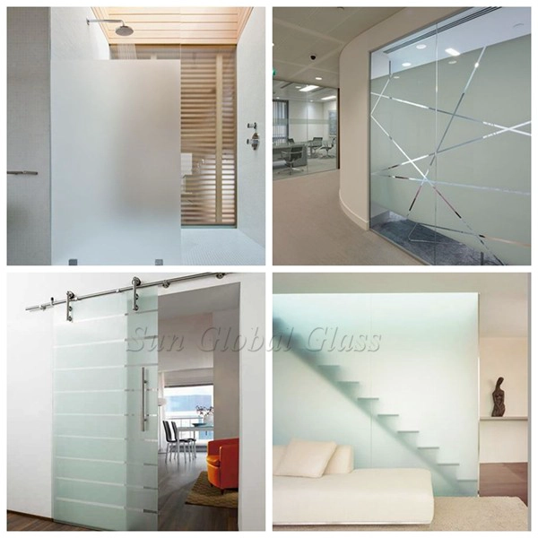 sandblasted glass application