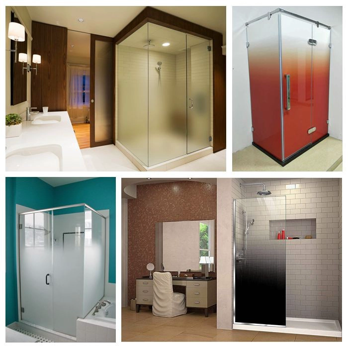 gradient color shower door glass