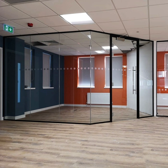 12mm clear tempered glass for partition wall with U channel 