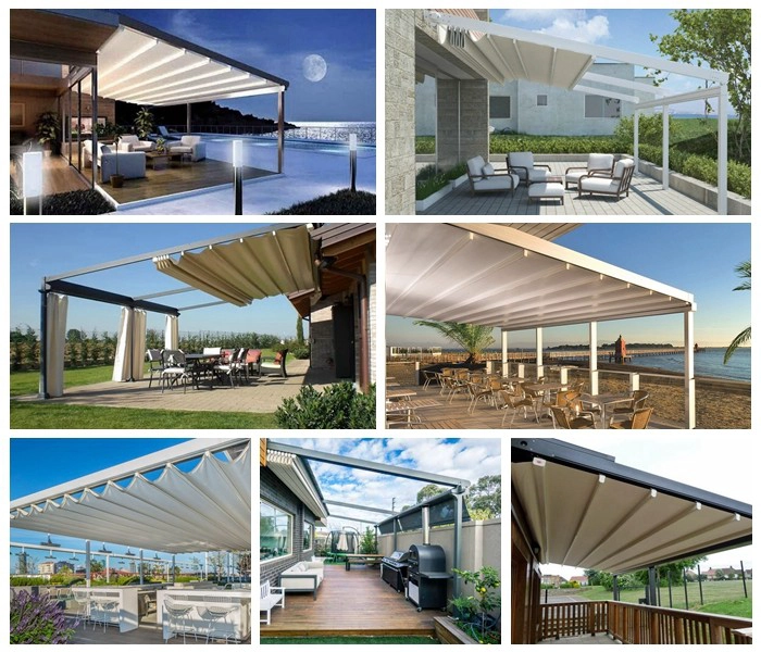 SZG waterproof pvc retractable pergola