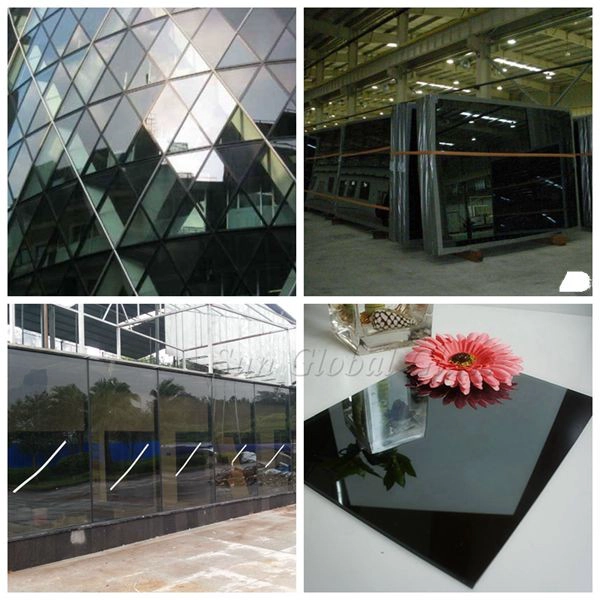 dark grey reflective glass application