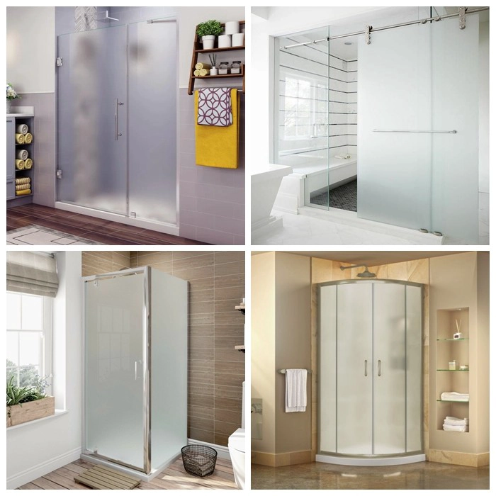 SZG 8mm tempered frosted glass shower door
