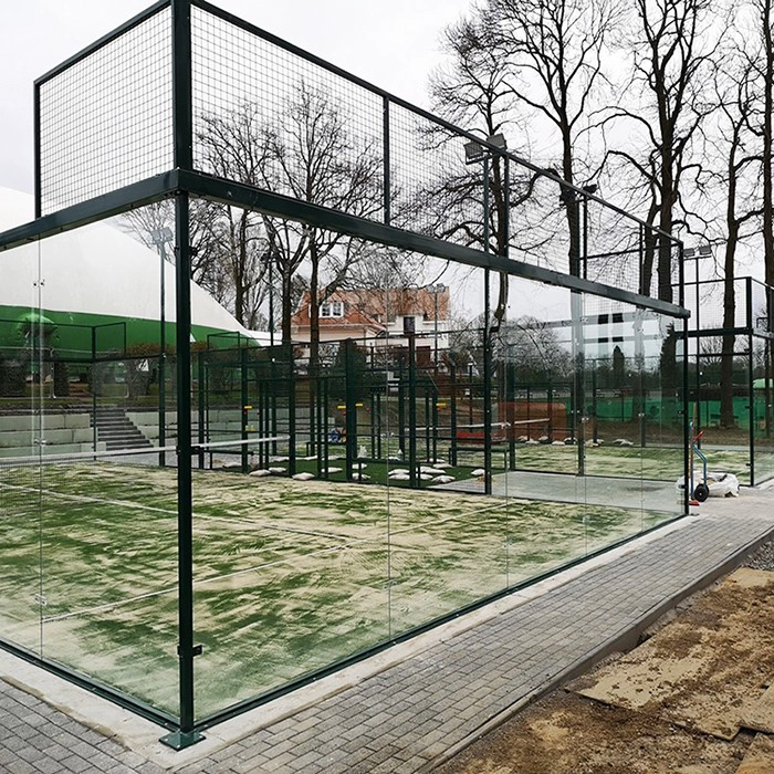 10mm 12mm gehärtetes Glas-Padel-Court, 13,52mm Verbundglas-Geburt, Edelstahl-Verbindungsteile für Padel Tennisplatz