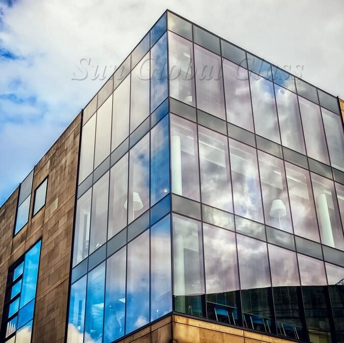 11.52 tempered laminated glass+12A+5mm tempered glass facade,toughened laminated insulated glass panel,554 VSG ESG+12A+5mm toughened glass IGU glass curtain wall