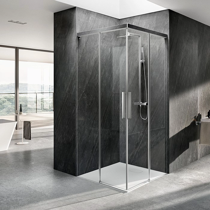 Gabinete de baño de vidrio templado transparente de 6 mm, puerta de ducha de cristal endurecido en seguridad, resistencia de escucha gabinete de ducha de cristal templado