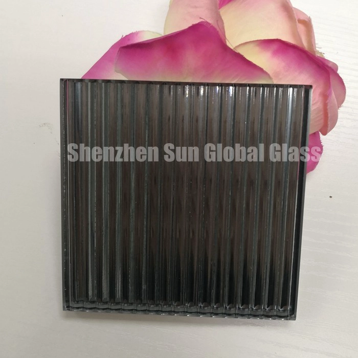 8mm fluted black silvered architectural cast glass, 1/3 inch tempered ribbed texture glass, 8mm toughened color backing grooved glass for decoration
