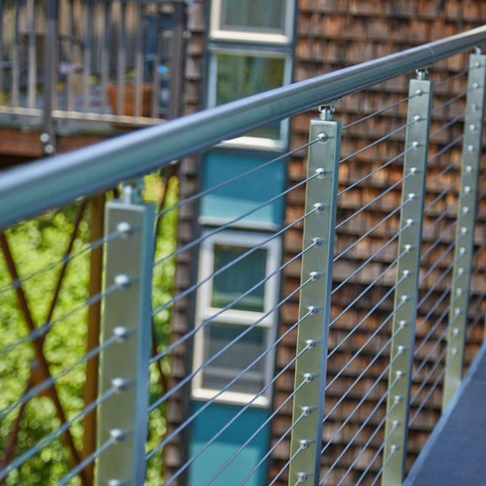 Edelstahlseil Geländersysteme, SS 304 316 Spanndraht Handlauf, Metall horizontales Kabelseil Balustrade