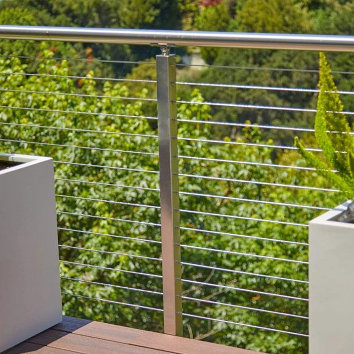 Edelstahlseil Geländersysteme, SS 304 316 Spanndraht Handlauf, Metall horizontales Kabelseil Balustrade