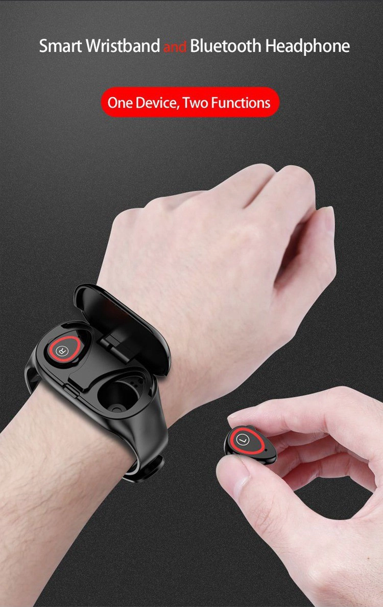 Smart Wristband With Wireless Earbuds