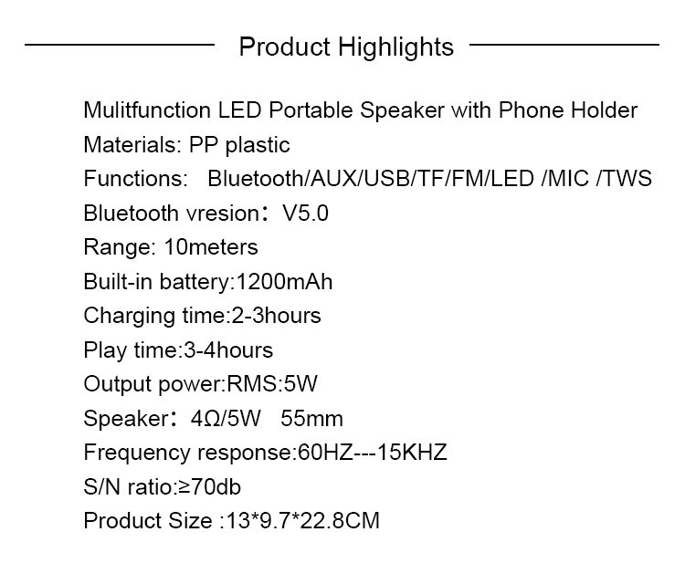 Portable bluetooth speaker