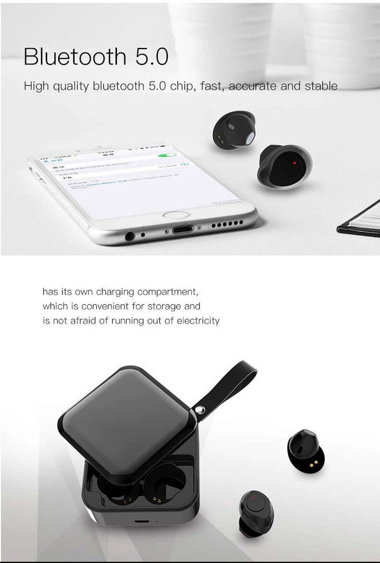 Bluetooth 5.0 Headset Tws Wireless Earphones Twins Earbuds 5d Stereo Headphones