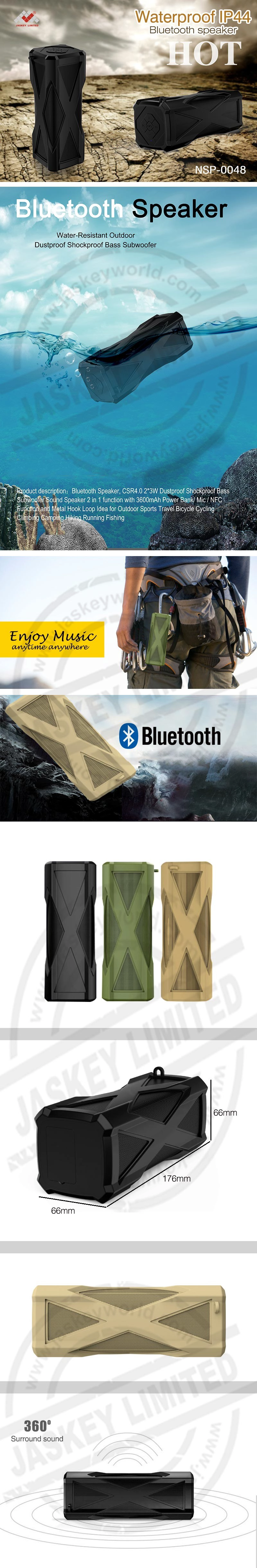 Portable Waterproof Bluetooth Speaker