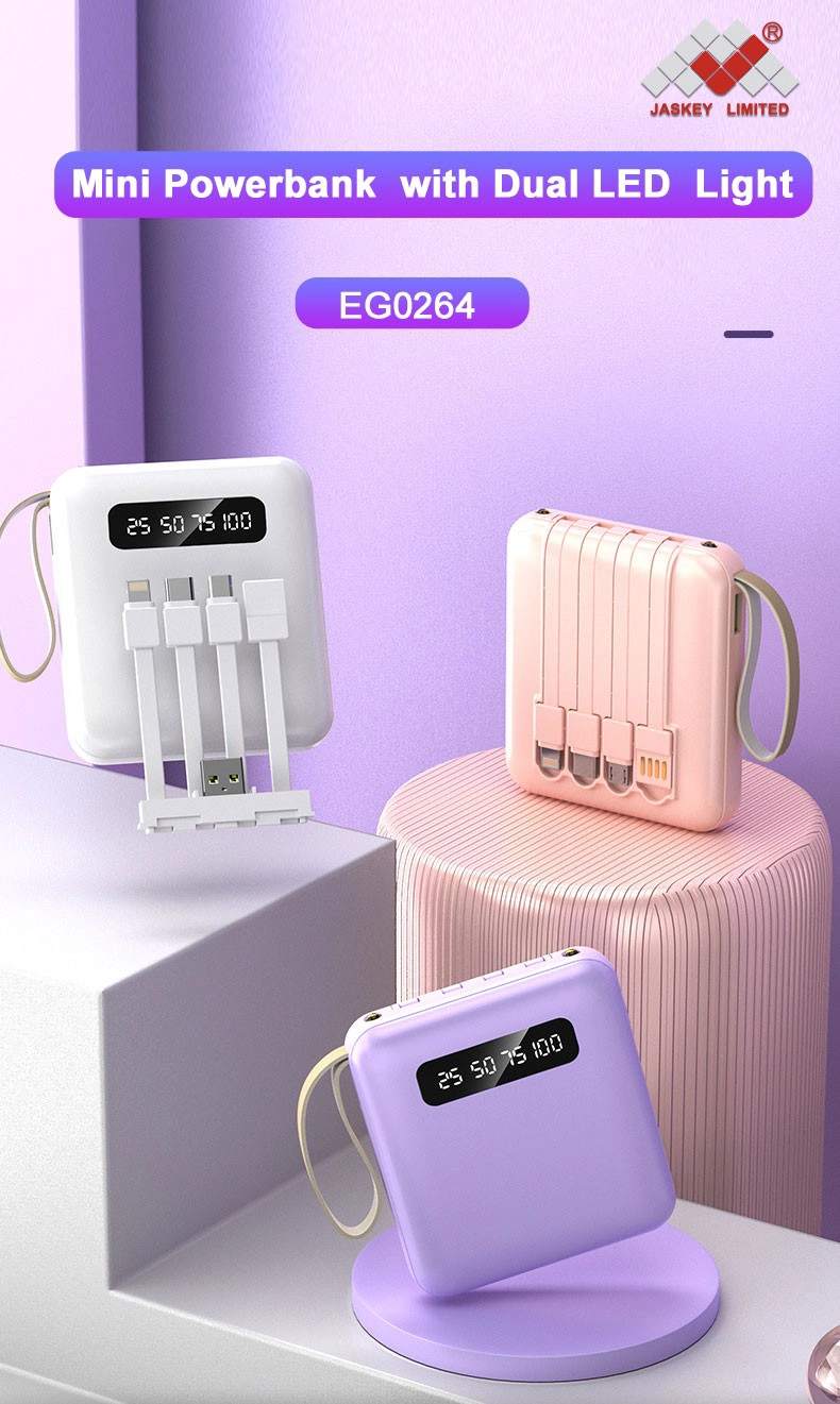 Mini-banque d'alimentation portable de couleur unie solide