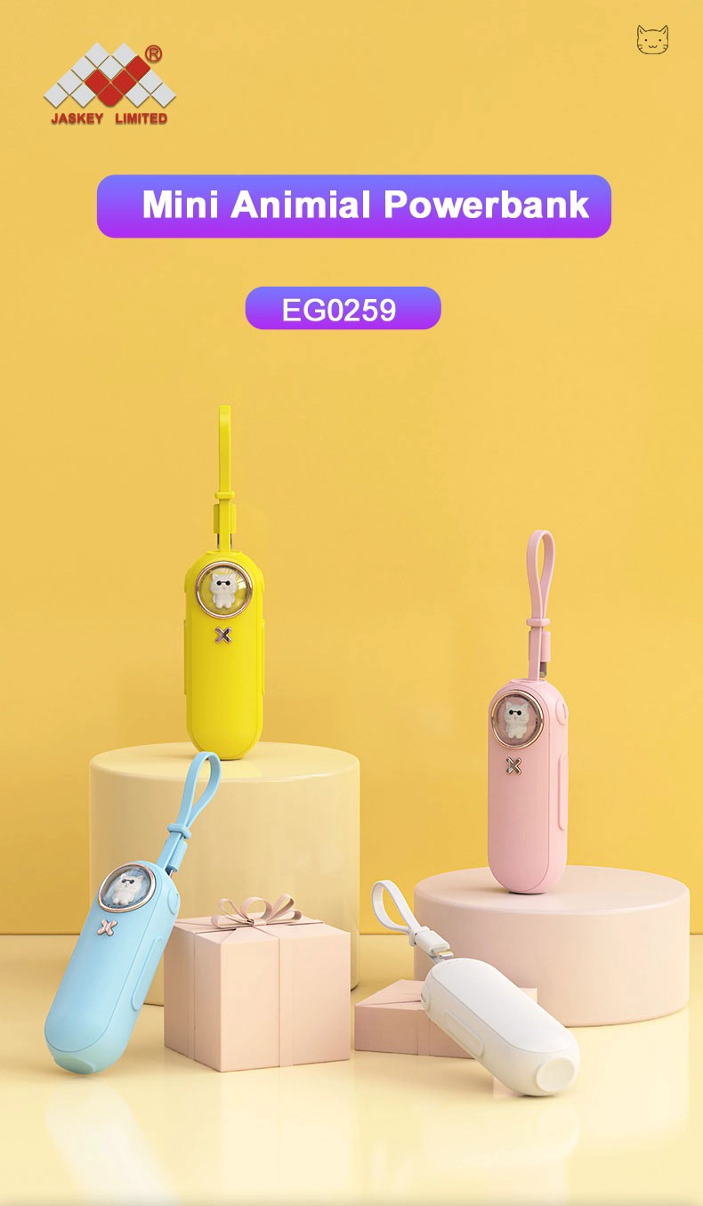Portable Long Backet Type Mini Alimentation mignonne avec fil